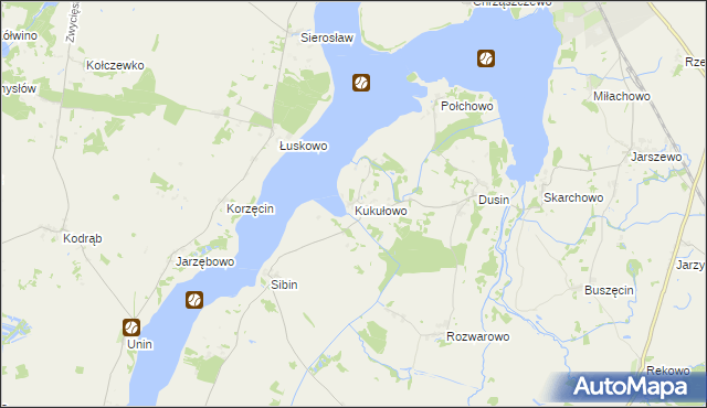 mapa Kukułowo gmina Kamień Pomorski, Kukułowo gmina Kamień Pomorski na mapie Targeo