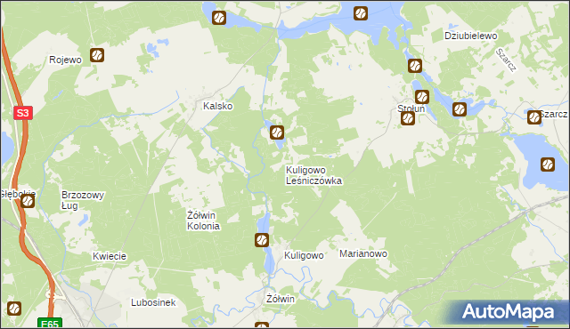 mapa Kuligowo Leśniczówka, Kuligowo Leśniczówka na mapie Targeo