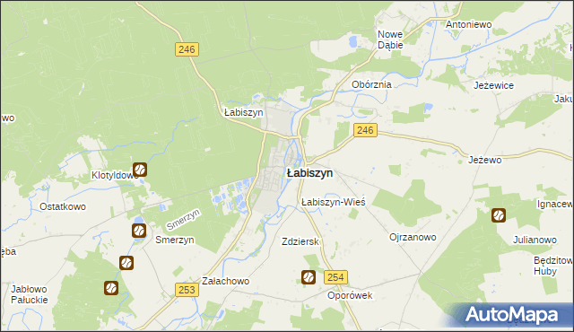 mapa Łabiszyn powiat żniński, Łabiszyn powiat żniński na mapie Targeo