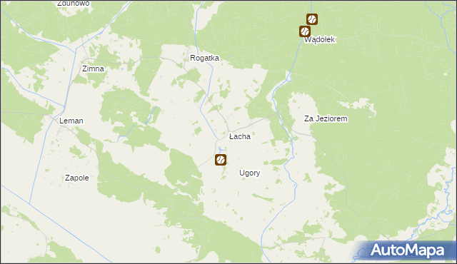 mapa Łacha gmina Turośl, Łacha gmina Turośl na mapie Targeo