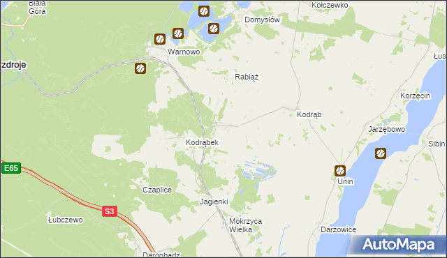 mapa Ładzin gmina Wolin, Ładzin gmina Wolin na mapie Targeo