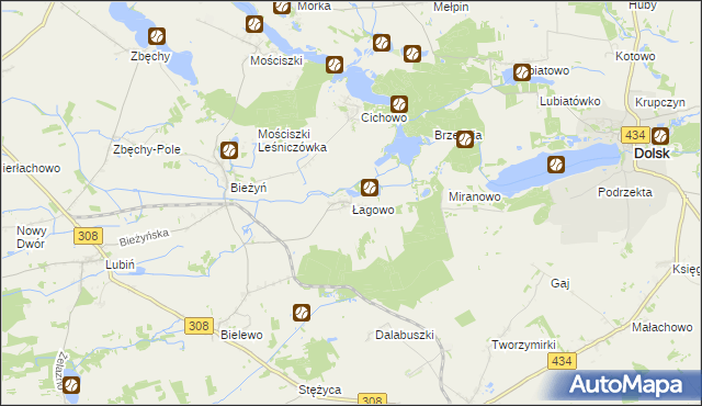 mapa Łagowo, Łagowo na mapie Targeo