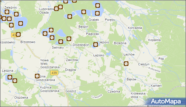 mapa Łazisko gmina Twardogóra, Łazisko gmina Twardogóra na mapie Targeo