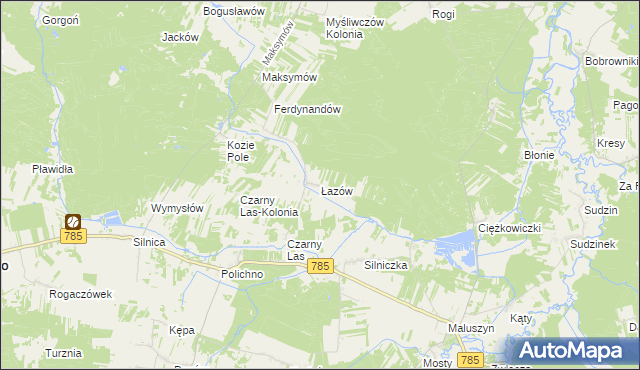 mapa Łazów gmina Żytno, Łazów gmina Żytno na mapie Targeo