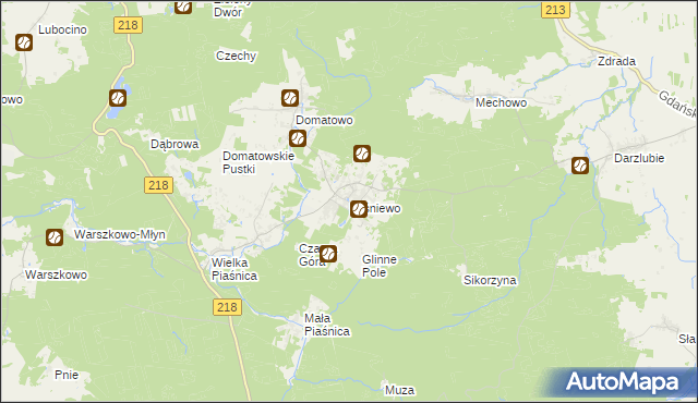 mapa Leśniewo gmina Puck, Leśniewo gmina Puck na mapie Targeo