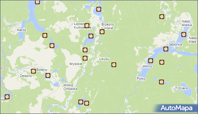 mapa Likusy, Likusy na mapie Targeo