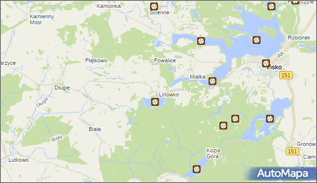 mapa Linówko, Linówko na mapie Targeo