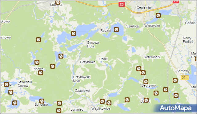 mapa Lizaki, Lizaki na mapie Targeo