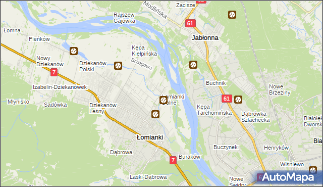 mapa Łomianki Dolne, Łomianki Dolne na mapie Targeo