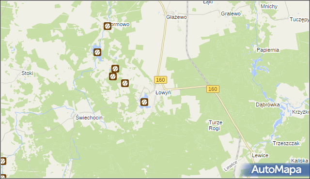 mapa Łowyń, Łowyń na mapie Targeo