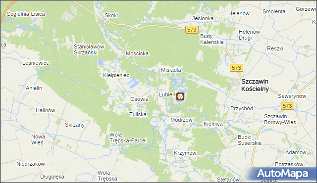 mapa Lubieniek, Lubieniek na mapie Targeo