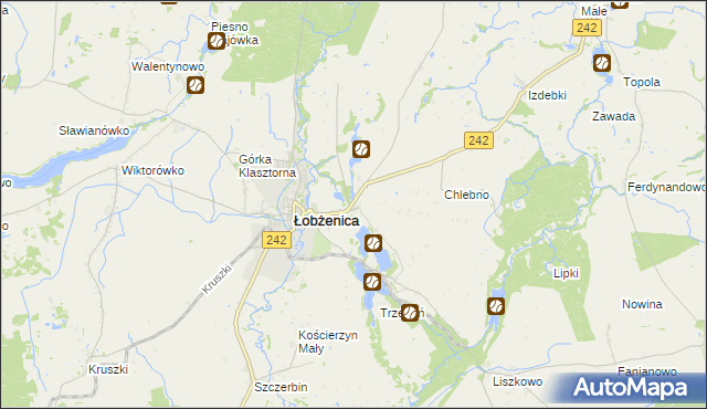 mapa Luchowo gmina Łobżenica, Luchowo gmina Łobżenica na mapie Targeo