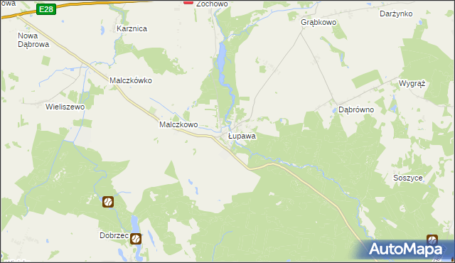 mapa Łupawa, Łupawa na mapie Targeo