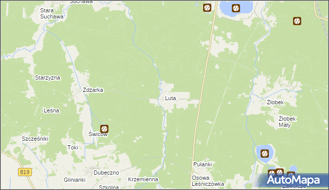 mapa Luta gmina Włodawa, Luta gmina Włodawa na mapie Targeo