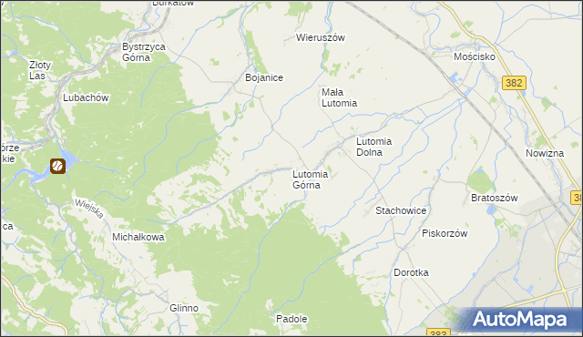 mapa Lutomia Górna, Lutomia Górna na mapie Targeo