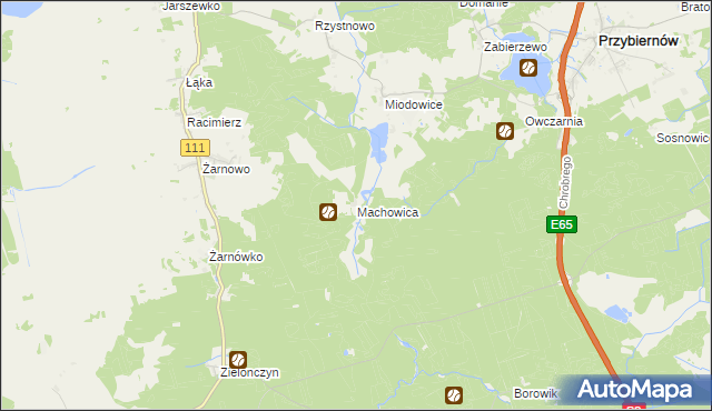 mapa Machowica, Machowica na mapie Targeo