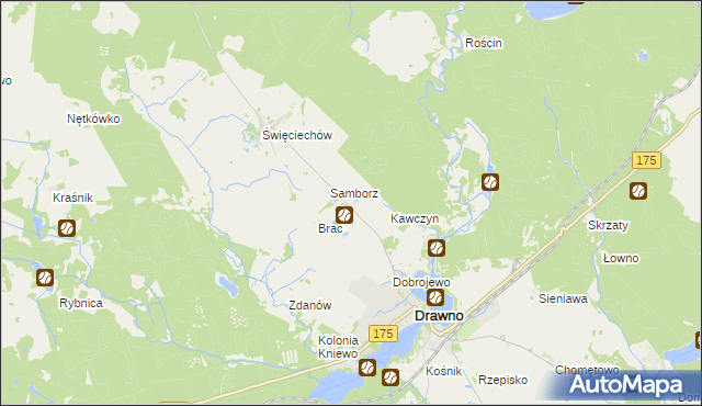 mapa Maciejów gmina Drawno, Maciejów gmina Drawno na mapie Targeo