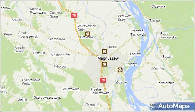 mapa Magnuszew, Magnuszew na mapie Targeo