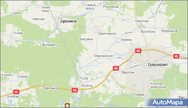 mapa Makowczyce, Makowczyce na mapie Targeo