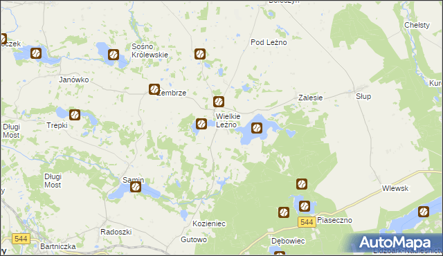 mapa Małe Leźno, Małe Leźno na mapie Targeo