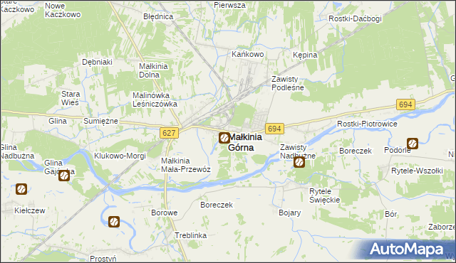 mapa Małkinia Górna, Małkinia Górna na mapie Targeo