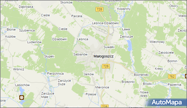 mapa Małogoszcz, Małogoszcz na mapie Targeo
