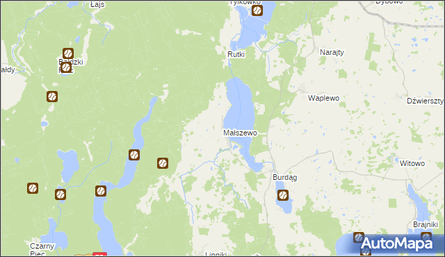 mapa Małszewo, Małszewo na mapie Targeo