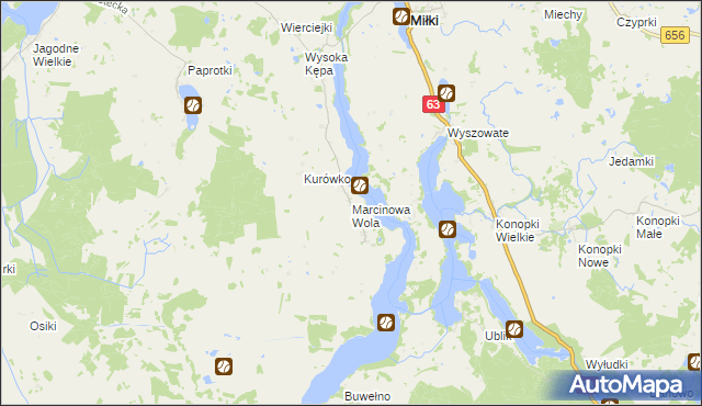 mapa Marcinowa Wola, Marcinowa Wola na mapie Targeo