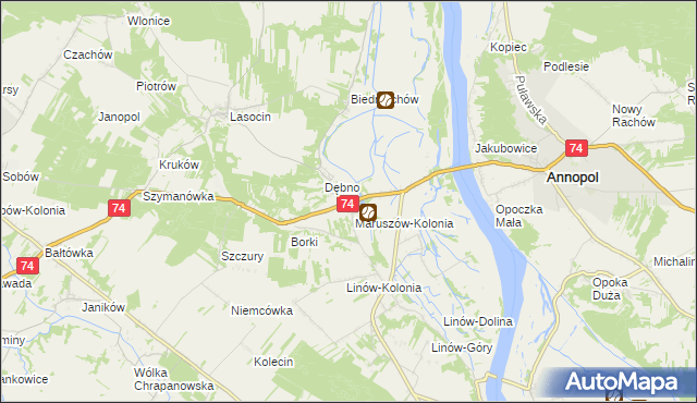 mapa Maruszów gmina Ożarów, Maruszów gmina Ożarów na mapie Targeo