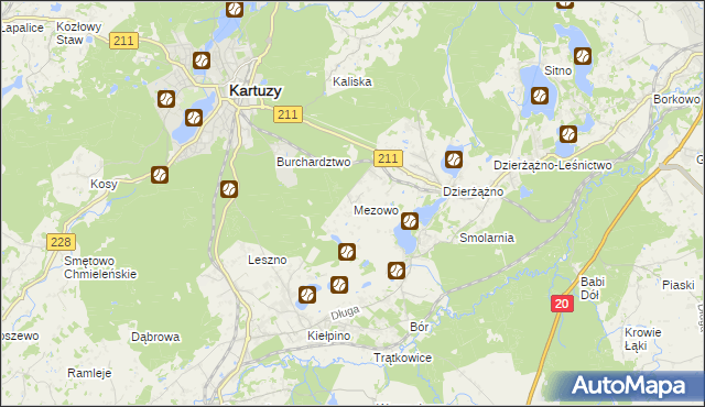 mapa Mezowo, Mezowo na mapie Targeo