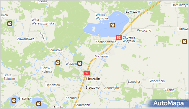 mapa Michałów gmina Urszulin, Michałów gmina Urszulin na mapie Targeo