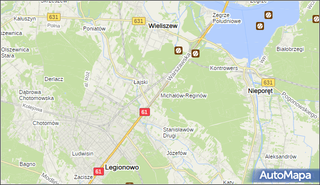 mapa Michałów-Reginów, Michałów-Reginów na mapie Targeo