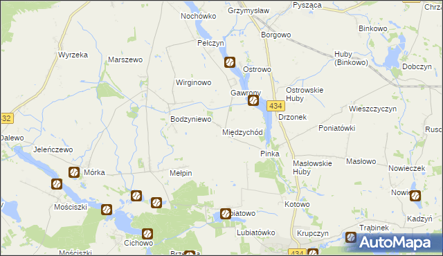 mapa Międzychód gmina Dolsk, Międzychód gmina Dolsk na mapie Targeo