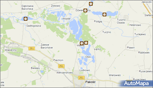 mapa Mielno gmina Pakość, Mielno gmina Pakość na mapie Targeo