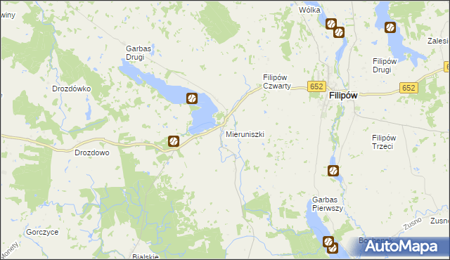 mapa Mieruniszki, Mieruniszki na mapie Targeo