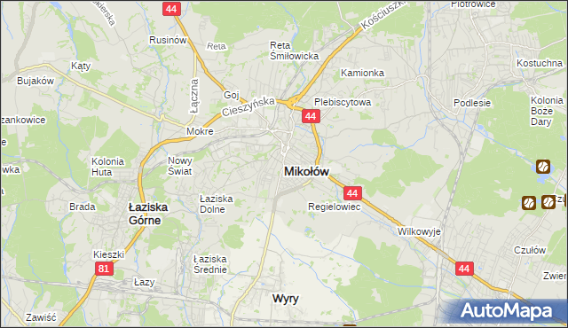 mapa Mikołów, Mikołów na mapie Targeo