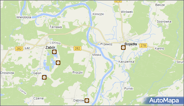 mapa Milsko, Milsko na mapie Targeo