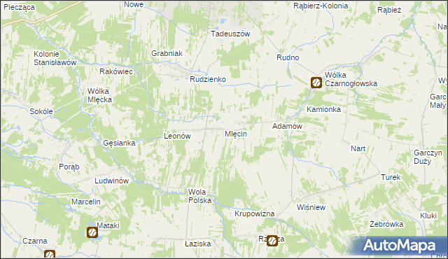 mapa Mlęcin, Mlęcin na mapie Targeo