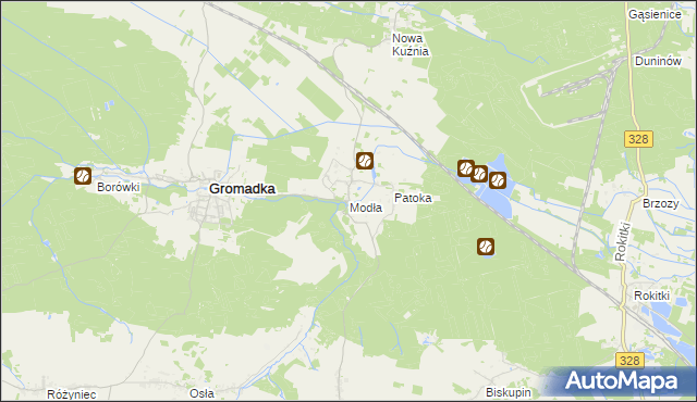 mapa Modła gmina Gromadka, Modła gmina Gromadka na mapie Targeo