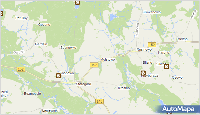 mapa Mołstowo gmina Resko, Mołstowo gmina Resko na mapie Targeo