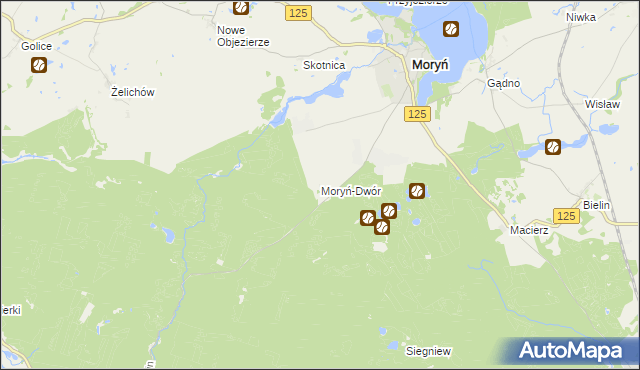 mapa Moryń-Dwór, Moryń-Dwór na mapie Targeo