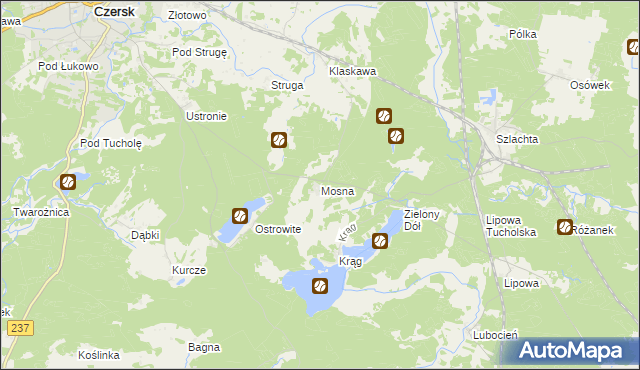 mapa Mosna, Mosna na mapie Targeo