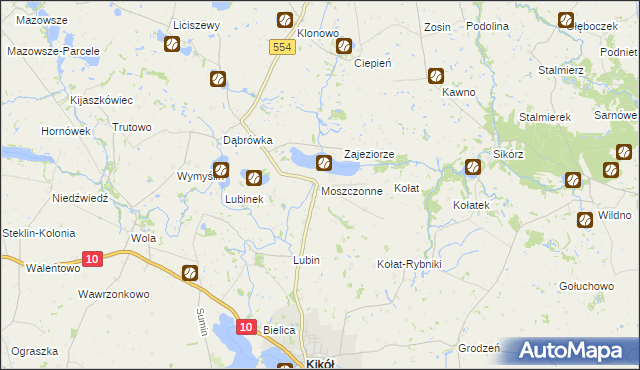 mapa Moszczonne, Moszczonne na mapie Targeo