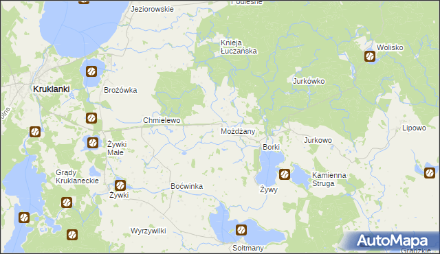 mapa Możdżany, Możdżany na mapie Targeo