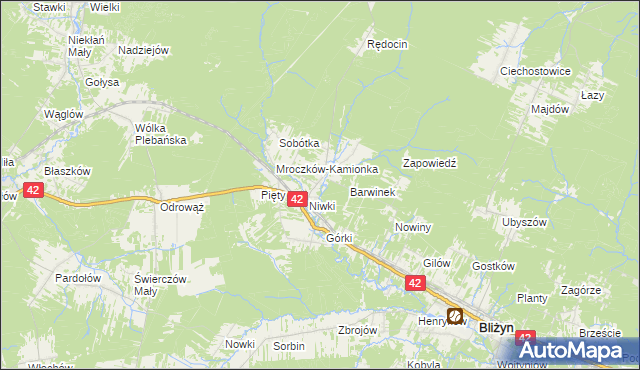 mapa Mroczków, Mroczków na mapie Targeo