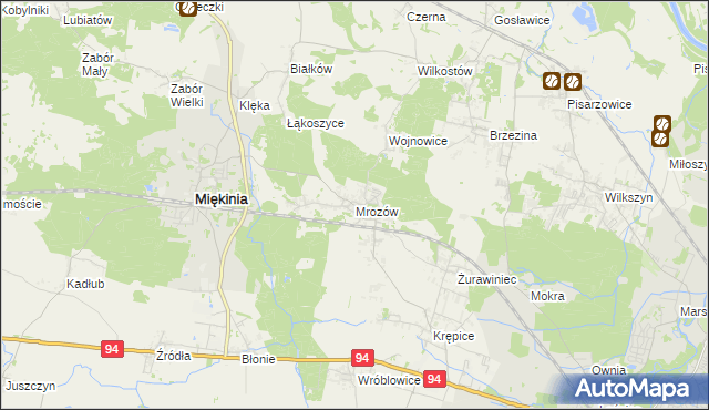 mapa Mrozów, Mrozów na mapie Targeo