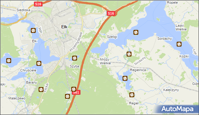 mapa Mrozy Wielkie, Mrozy Wielkie na mapie Targeo