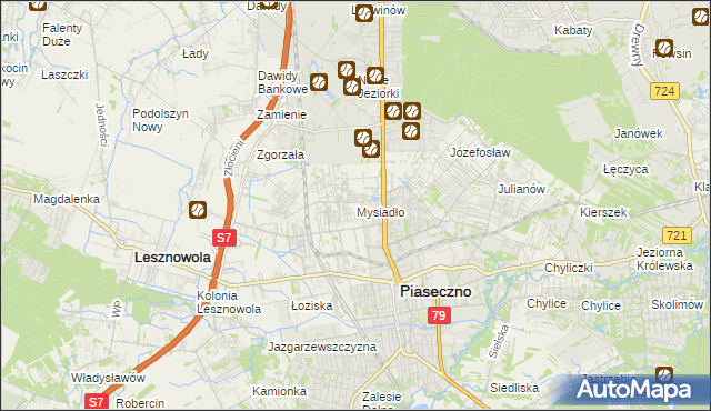 mapa Mysiadło, Mysiadło na mapie Targeo