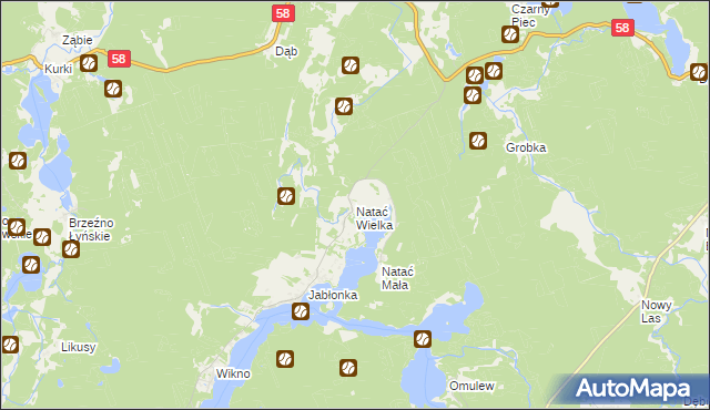 mapa Natać Wielka, Natać Wielka na mapie Targeo