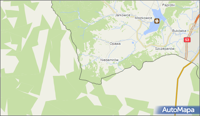 mapa Niedamirów, Niedamirów na mapie Targeo